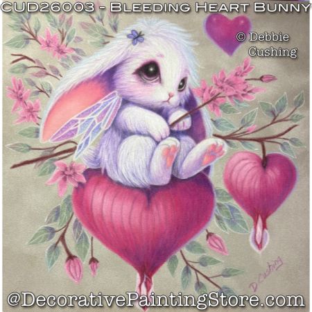 Bleeding Heart Bunny (Colored Pencil) Painting Pattern - Debbie Cushing