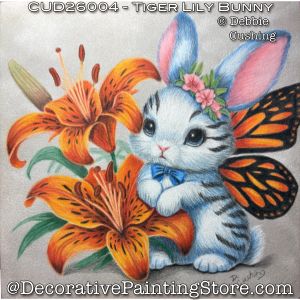 Tiger Lily Bunny (Colored Pencil) Painting Pattern - Debbie Cushing