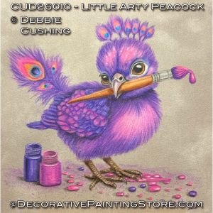 Little Arty Peacock  (Colored Pencil) Painting Pattern - Debbie Cushing