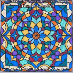 Faux Stained Glass (Colored Pencil) Painting Pattern - Debbie Cushing