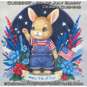 4th of July Bunny (Colored Pencil) Painting Pattern - Debbie Cushing