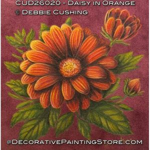 Daisy in Orange (Colored Pencil) Painting Pattern - Debbie Cushing