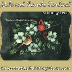 Male and Female Cardinals with Dogwood DOWNLOAD Painting Pattern - Nancy Dale