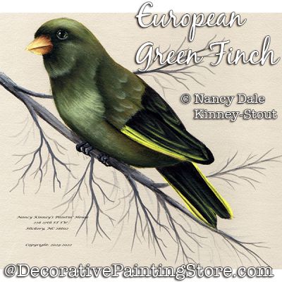 European Green Finch DOWNLOAD Painting Pattern - Nancy Dale