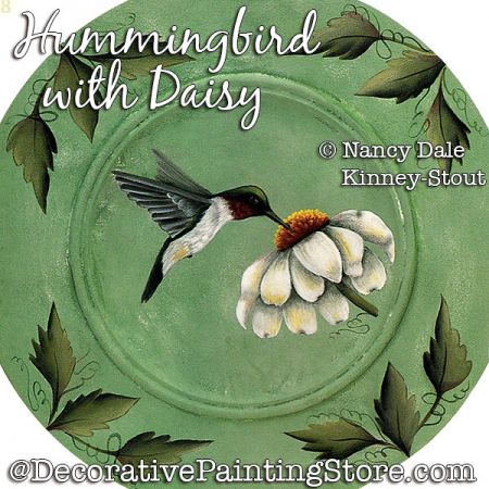 Hummingbird with Daisy Painting Pattern PDF DOWNLOAD - Nancy Dale