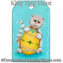 Kitty Egg Hunt Tag Painting Pattern PDF DOWNLOAD - Nina Daniels