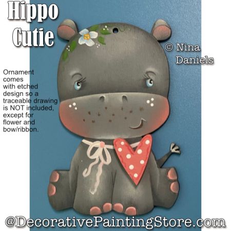 Hippo Cutie Painting Tutorial for Pre-etched Ornament - Nina Daniels