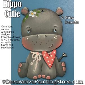 Hippo Cutie Painting Tutorial for Pre-etched Ornament - Nina Daniels