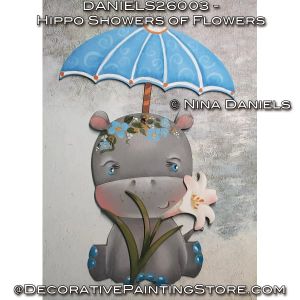 Hippo Showers of Flowers Painting Tutorial for Pre-etched Ornament - Nina Daniels