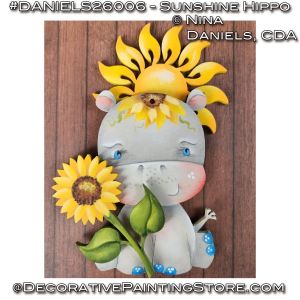 Sunshine Hippo Painting Tutorial for Pre-etched Ornament - Nina Daniels