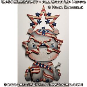All Star Up Hippo Painting Tutorial for Pre-etched Ornament - Nina Daniels