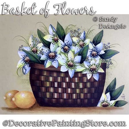 Basket of Flowers Painting Pattern PDF DOWNLOAD - Sandy DeAngelo