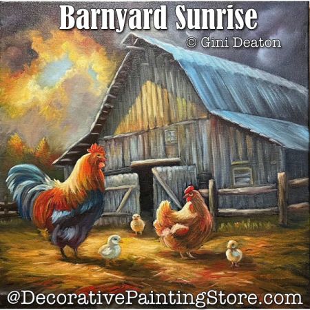 Barnyard Sunrise (Oil) Painting Pattern - Gini Deaton