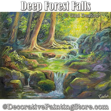 Deep Forest Falls (Oil) Painting Pattern - Gini Deaton