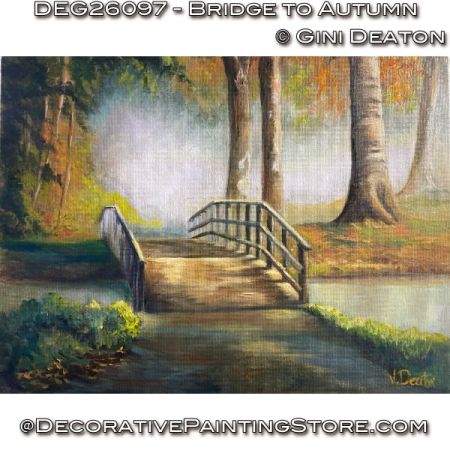 Bridge to Autumn (Oil) Painting Pattern - Gini Deaton