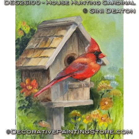 House Hunting Cardinal (Oil) Painting Pattern - Gini Deaton