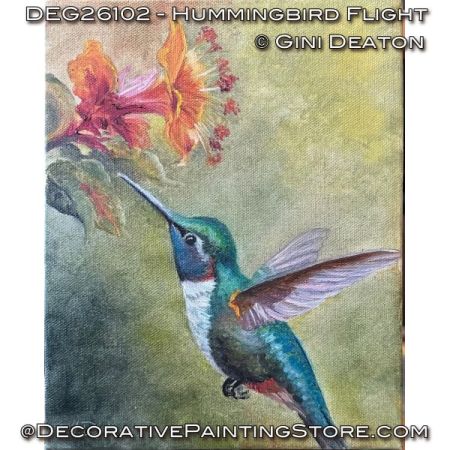 Hummingbird Flight (Oil) Painting Pattern - Gini Deaton