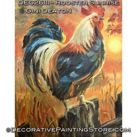 Rooster Sunrise (Oil) Painting Pattern - Gini Deaton