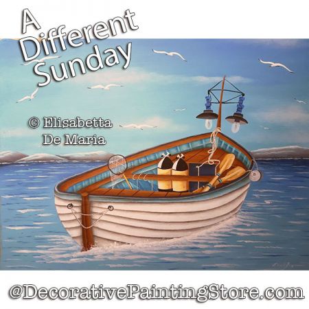A Different Sunday (Rowboat) Painting Pattern PDF DOWNLOAD - Elisabetta DeMaria