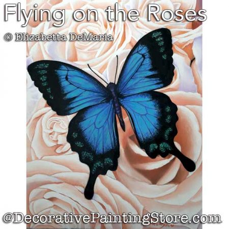 Flying on the Roses (Butterfly) Pastel Painting Pattern PDF DOWNLOAD - Elisabetta DeMaria