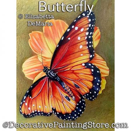 Butterfly Color Pencil Painting Pattern PDF DOWNLOAD - Elisabetta DeMaria