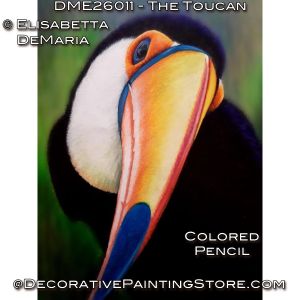 The Toucan Color Pencil Painting Pattern PDF DOWNLOAD - Elisabetta DeMaria
