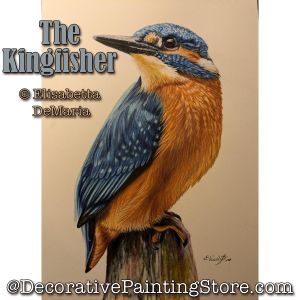 The Kingfisher Watercolor Pencil Painting Pattern PDF DOWNLOAD - Elisabetta DeMaria