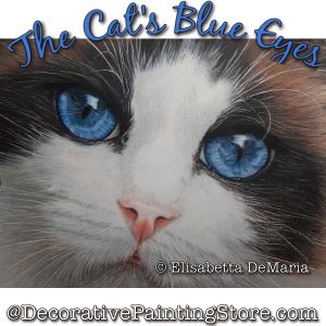 The Cat's Blue Eyes Color Pencil Painting Pattern PDF DOWNLOAD - Elisabetta DeMaria