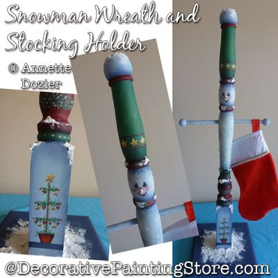 Snowman Wreath and Stocking Holder PDF DOWNLOAD - Annette Dozier