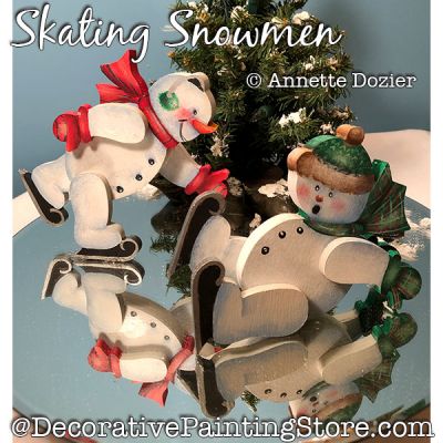 Skating Snowmen Painting Pattern PDF DOWNLOAD - Annette Dozier