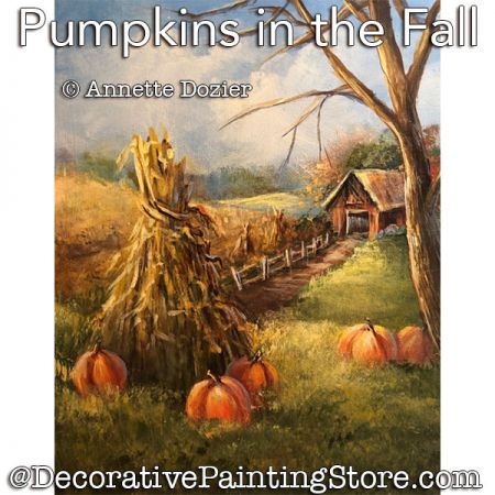 Pumpkins in the Fall Painting Pattern PDF DOWNLOAD - Annette Dozier