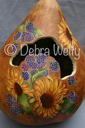 Sunflowers & Blackberries Gourd e-Pattern DOWNLOAD