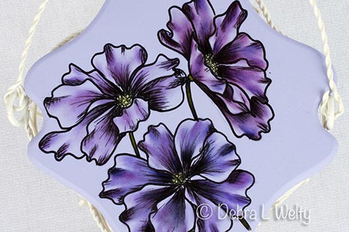 Purple Cosmos in Pen & Ink and Oils e-Pattern DOWNLOAD