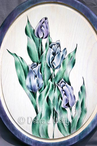 Sashas Tulips in Pen & Ink and Oils e-Pattern