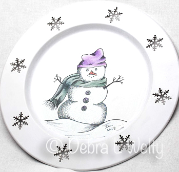Snowman in Pen & Ink and Oils e-Pattern