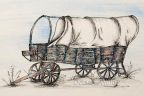 Covered Wagon in Pen & Ink on Fabric e-Pattern DOWNLOAD