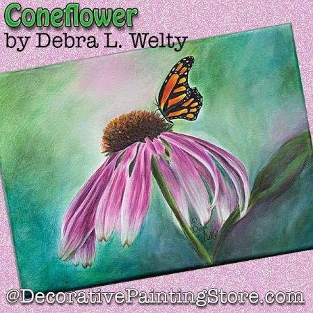 Coneflower (and butterfly) PDF DOWNLOAD - Debra Welty