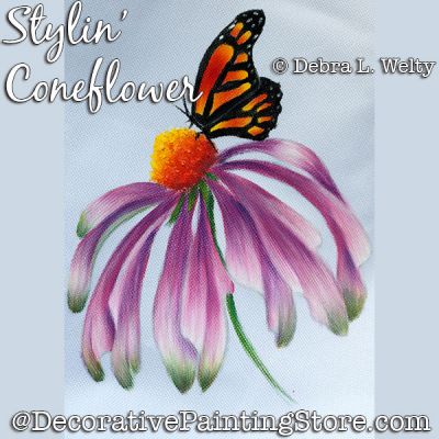 Stylin Coneflower Painting Pattern DOWNLOAD - Debra Welty