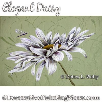 Elegant Daisy Painting Pattern DOWNLOAD - Debra Welty