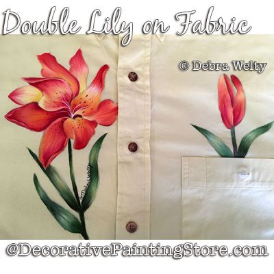 Double Lily Fabric Painting Pattern PDF DOWNLOAD - Debra Welty