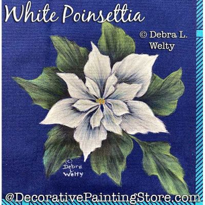 White Poinsettia Fabric Painting Pattern PDF DOWNLOAD - Debra Welty