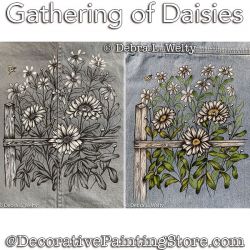 Gathering of Daisies (Pen and Ink on Fabric) e-Pattern DOWNLOAD