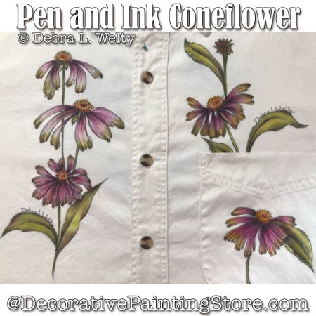 Pen and Ink Coneflower Pattern DOWNLOAD