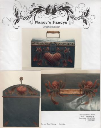 Quilted Hearts and Flowers Painting Pattern by Mail - Nancy Bateman