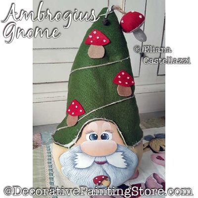 Ambrogious Gnome Gourd Painting Pattern PDF Download - Eliana Castellazzi