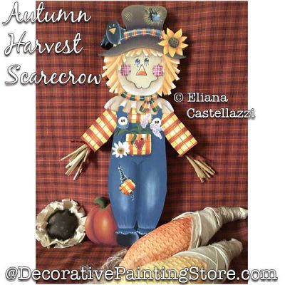 Autumn Harvest Scarecrow Painting Pattern PDF Download - Eliana Castellazzi
