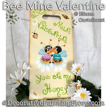 Bee Mine Valentine Painting Pattern PDF Download - Eliana Castellazzi