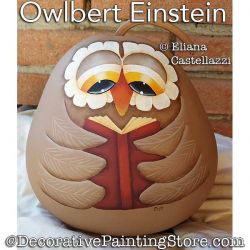 Owlbert Einstein Gourd Painting Pattern PDF Download - Eliana Castellazzi