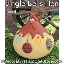 Jingle Bell Hen Chicken Gourd Painting Pattern PDF Download - Eliana Castellazzi