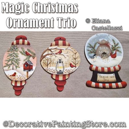 Magic Christmas Ornament Trio Painting Pattern - Eliana Castellazzi